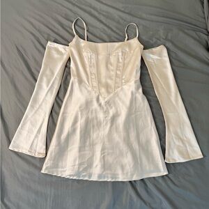 Elegant Off-Shoulder Cream Dress